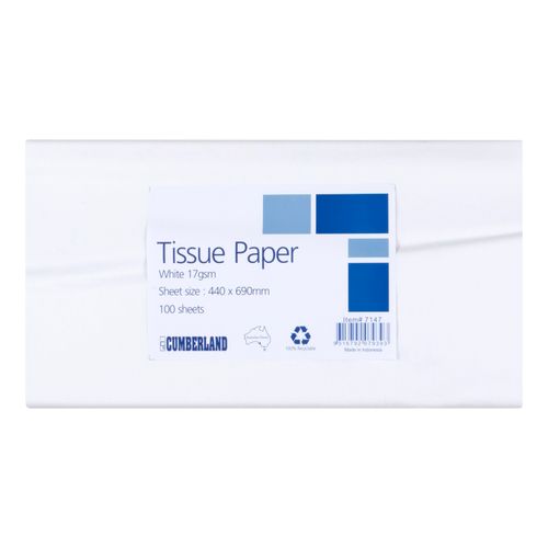 Cumberland Tissue Paper 17gsm 440x690mm White Pack 100