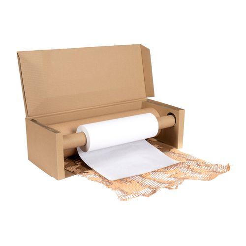 Marbig Professional Honeycomb Paper Roll With Dispenser & Lining 500mm x 80M Kraft