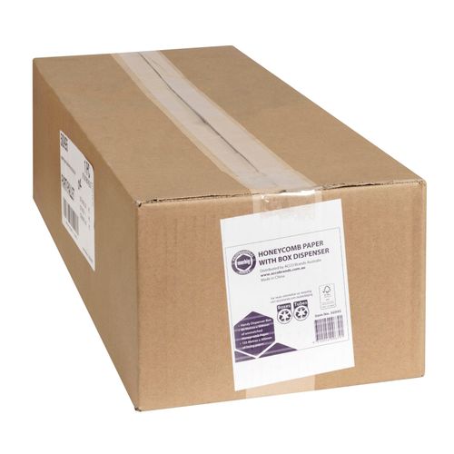 Marbig Professional Honeycomb Paper Roll With Dispenser & Lining 500mm x 80M Kraft