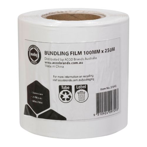 MarbigProfessional Bundling Film Blown 100Mm X 250M 20Mic 2In Core White