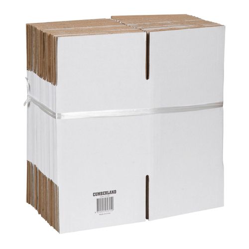 Cumberland Shipping Box Regular 150x150x150mm White Pack 25