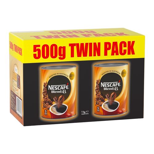 Nescafe Blend 43 Instant Coffee 500g Tin Twin Pack