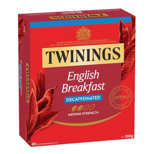Twinings Tea Bags English Breakfast Decaf Box 100