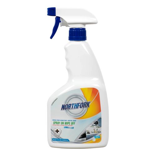 Northfork Surface Spray Disinfectant Hospital Grade Spray On Wipe Off 750mL