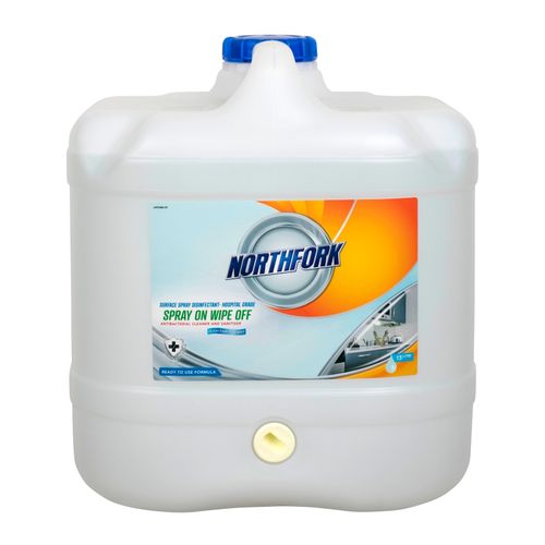 Northfork Surface Spray Disinfectant Hospital Grade Spray On Wipe Off 15L