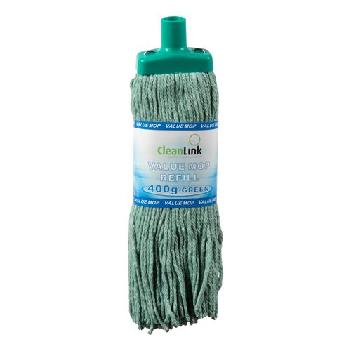 Cleanlink Mop Heads Coloured 400gm Green