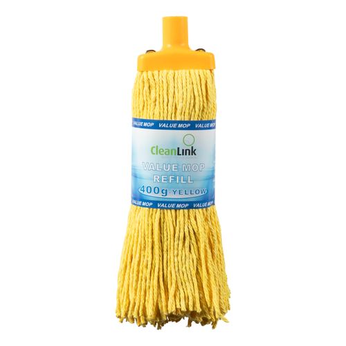 Cleanlink Mop Heads Coloured 400gm Yellow