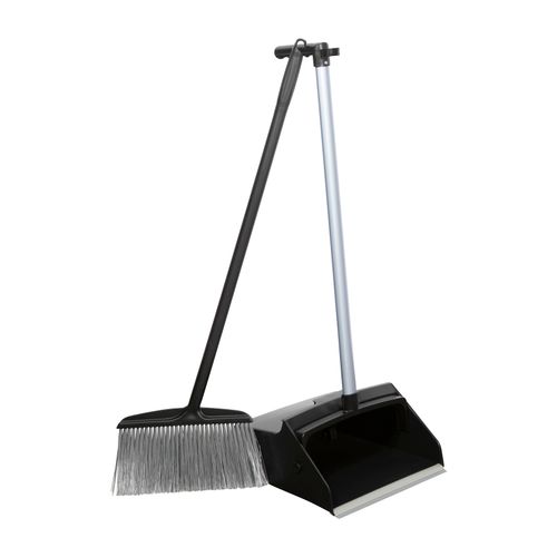 Cleanlink Lobby Pan Set Broom & Bucket Black