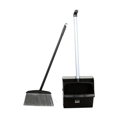 Cleanlink Lobby Pan Set Broom & Bucket Black