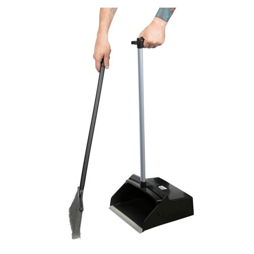 Cleanlink Lobby Pan Set Broom & Bucket Black
