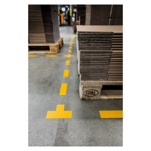 Durable Floor Marking Shape Stripe Yellow Pack 10