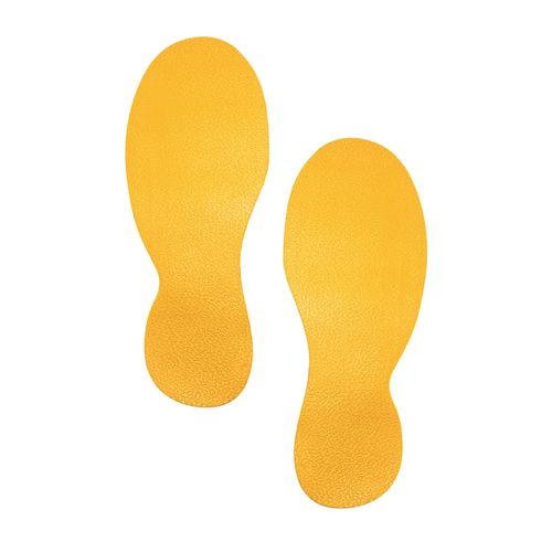 Durable Floor Marking Shape Foot Yellow Pack 10