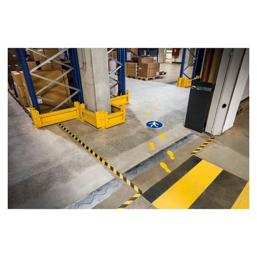 Durable Floor Marking Shape Foot Yellow Pack 10