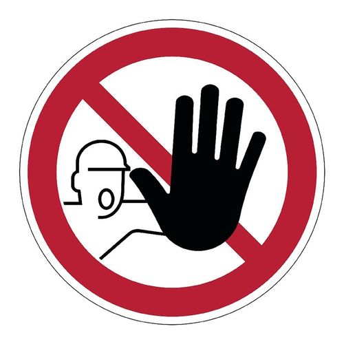 Durable Self Adhesive Floor Marking Safety Sign Entry Prohibited Red