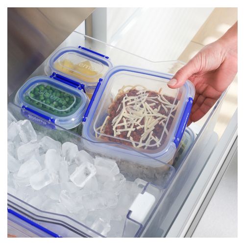 Sistema Klip It Plus Rectangular Food Storage Container 1L Pack 3