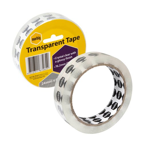 Marbig Clear Office Tape 24mm x 66M - for large dispensers