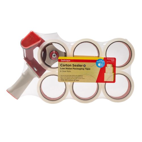 Sellotape Carton Sealer and Packaging Tape 48mm x 50m Clear Pack 6