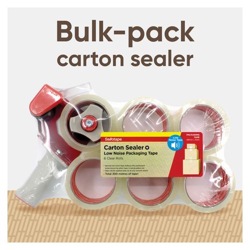 Sellotape Carton Sealer and Packaging Tape 48mm x 50m Clear Pack 6