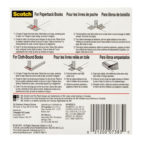 Scotch Book Tape 845 50.8mm x 13.7M Clear