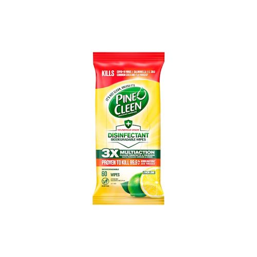 Pine-O-Cleen Disinfectant Cleaning Wipes Lemon & Lime Pack 60