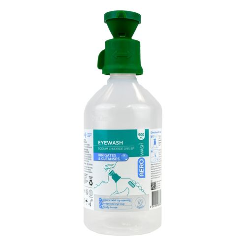 Eyewash Aerowash AWEW500 Sodium Chloride Bottle 500mL
