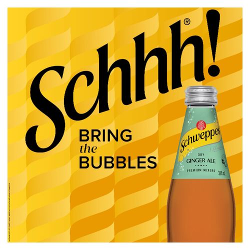 Schweppes Dry Ginger Ale Mixer Drink Bottle 300ml Carton 24
