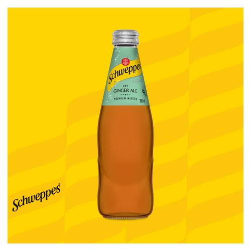 Schweppes Dry Ginger Ale Mixer Drink Bottle 300ml Carton 24