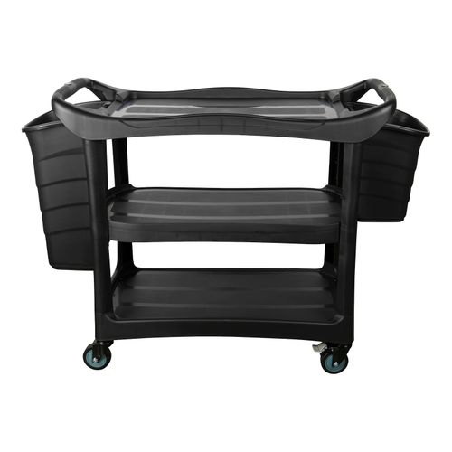 Cleanlink Utility Trolley With Buckets Black
