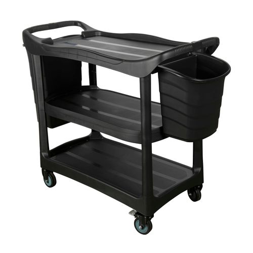 Cleanlink Utility Trolley With Buckets Black