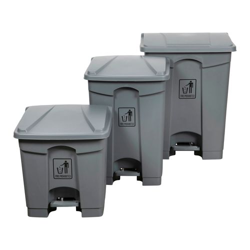 Cleanlink Bin Plastic 30L Pedal Lid Grey