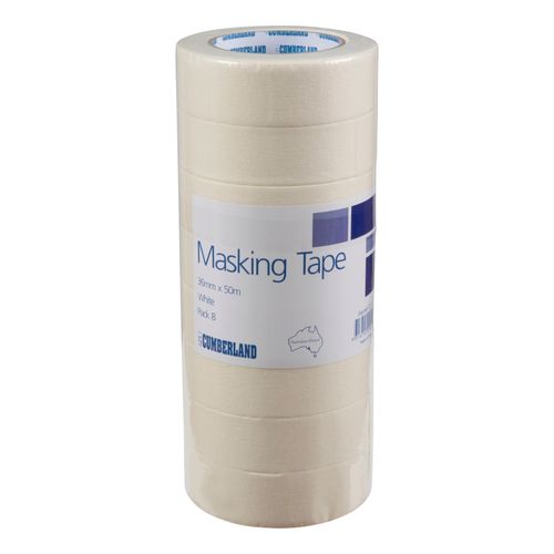 Cumberland Masking Tape 7213 36mm x 50M White Pack 8