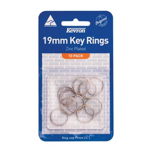 Kevron Key Rings 19mm Zinc Plated Pk10