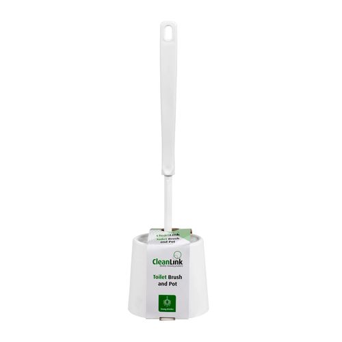 Cleanlink Toilet Brush With Pot White