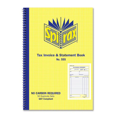 Spirax 555 Invoice And Statement Book 207x144mm