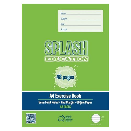 Splash Exercise Book A4 8mm Ruled 48 Page