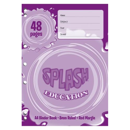 Splash Binder Book A4 8mm Ruled 48 Page