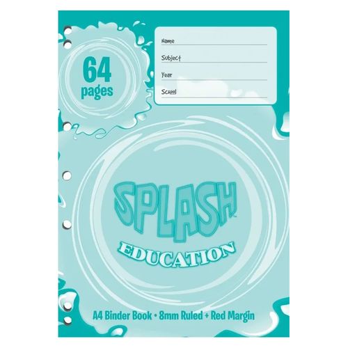 Splash Binder Book A4 8mm Ruled 64 Page