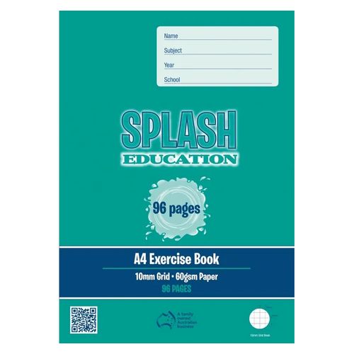 Splash Grid Book A4 10mm 96 Page