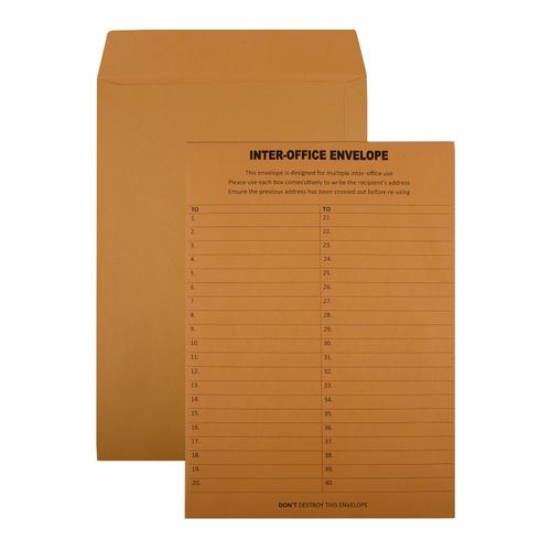 Cumberland Envelope Ungummed Heavy Gold Ptd Interoffice Pocket C4 324x229mm Box 250