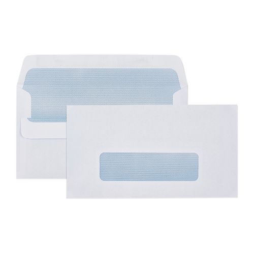 Cumberland Envelope Self Seal Window Face Secretive 11B 90x145mm White Box 500