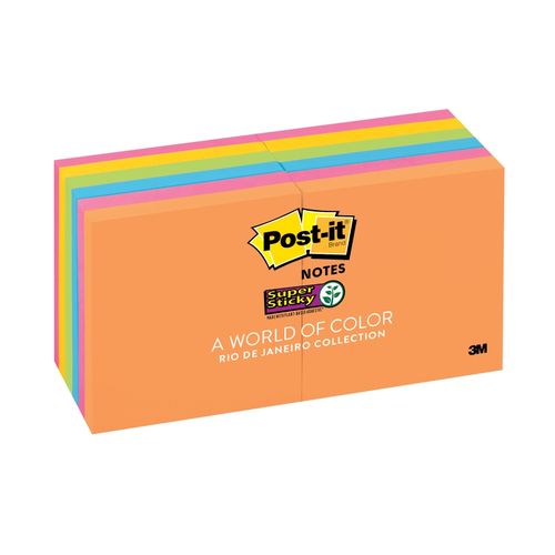 Post-It Super Sticky Notes Energy Boost 76 x 76mm 12-Pack