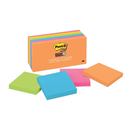 Post-It Super Sticky Notes Energy Boost 76 x 76mm 12-Pack