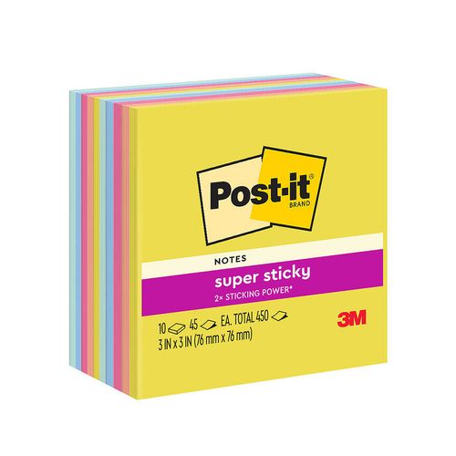 Post-It Super Sticky Notes 654-10SSJOY 76X76 Summer Joy Pack 10