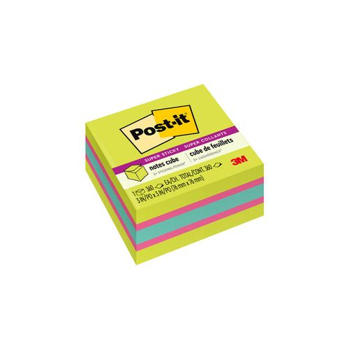 Post-It Memo Cube 2027-SSGFA 76X76mm Assorted Colours 360 Sheet