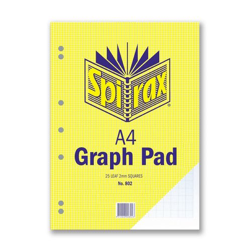 Spirax 802 Graph Pad 2mm A4 25 Leaf