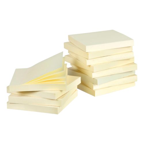 Marbig Notes Repositionable 75x75mm Yellow Pack 12