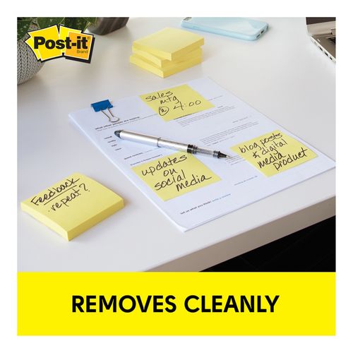 Post-It Notes 76x76mm 654 Yellow 100 Sheet Pack 12