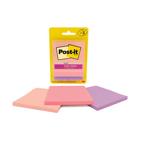 Post-It Notes Super Sticky 3321-3SSJP SSN Flamingo 76x76mm Pack 3