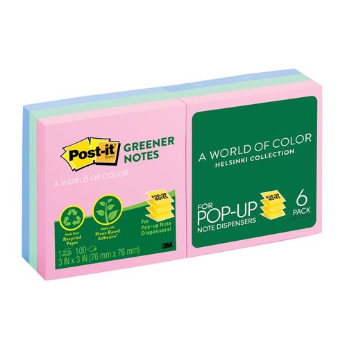 Post-It Notes Pop-Up R330-RP-6AP 76x76mm Greener Sweet Sprinkles Pack 6