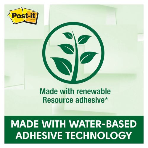Post-It Notes 654-1T 76x76mm Recycled Yellow Pack 16